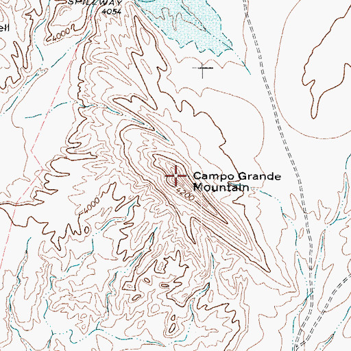 Topographic Map of Campo Grande Mountain, TX