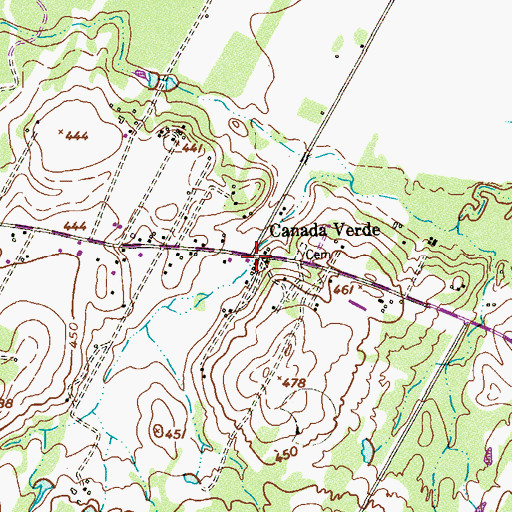 Topographic Map of Canada Verde, TX