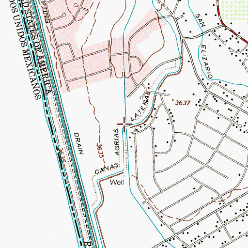 Topographic Map of Canas Agrias Lateral, TX