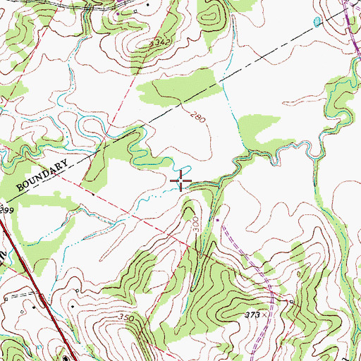 Topographic Map of Cane Branch, TX