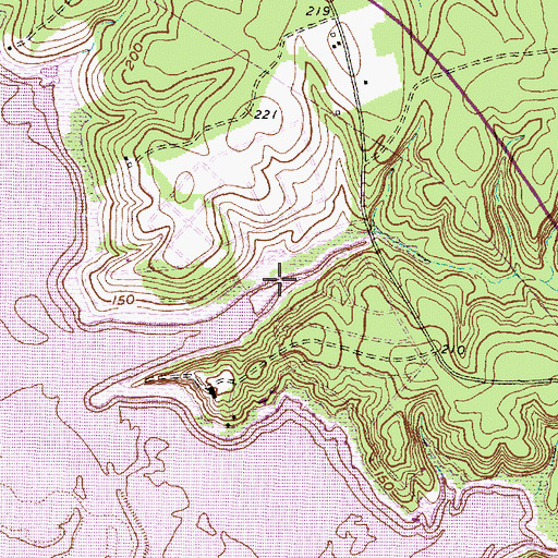 Topographic Map of Caney Creek, TX