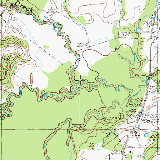 Topographic Map of Caney Creek, TX