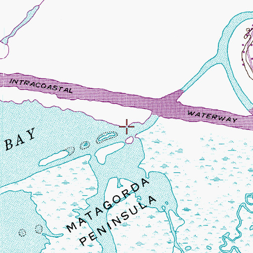 Topographic Map of Caney Creek, TX