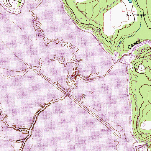 Topographic Map of Caney Creek, TX