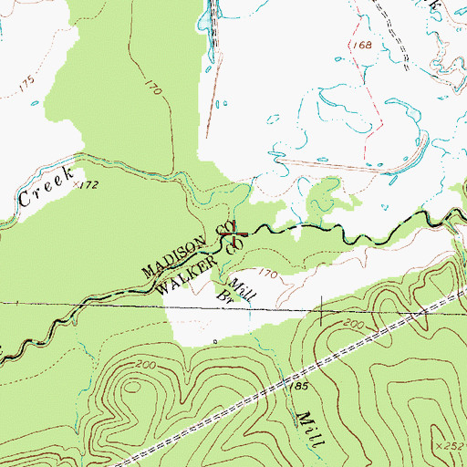 Topographic Map of Caney Creek, TX