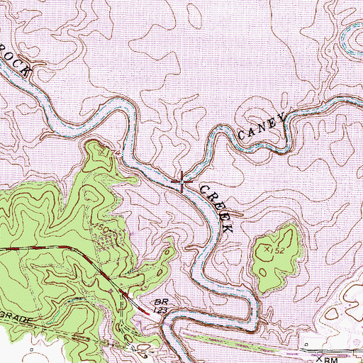 Topographic Map of Caney Creek, TX