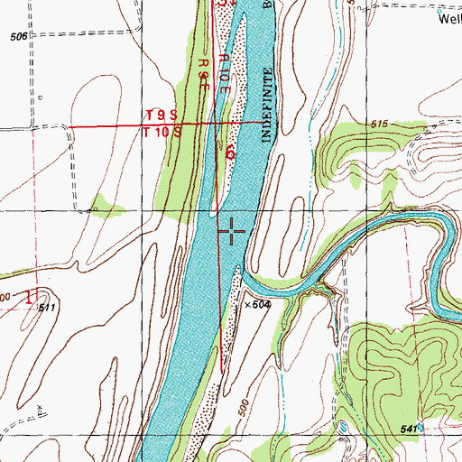 Topographic Map of Caney Creek, TX