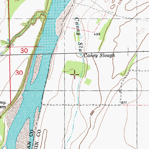Topographic Map of Caney Slough, TX