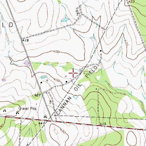 Topographic Map of Cannan Oil Field, TX