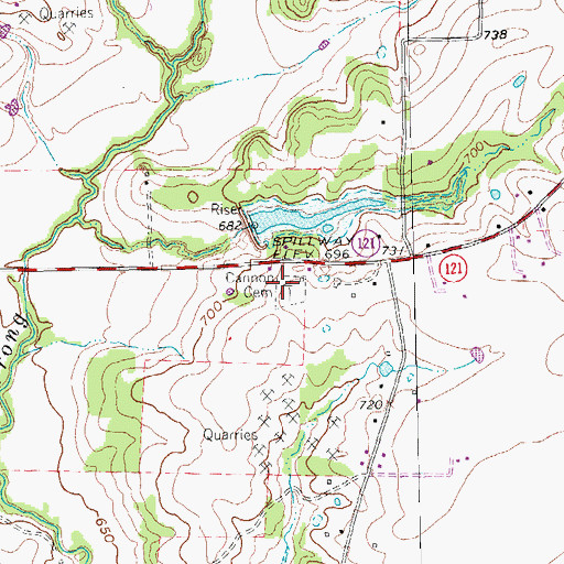 Topographic Map of Cannon Cemetery, TX