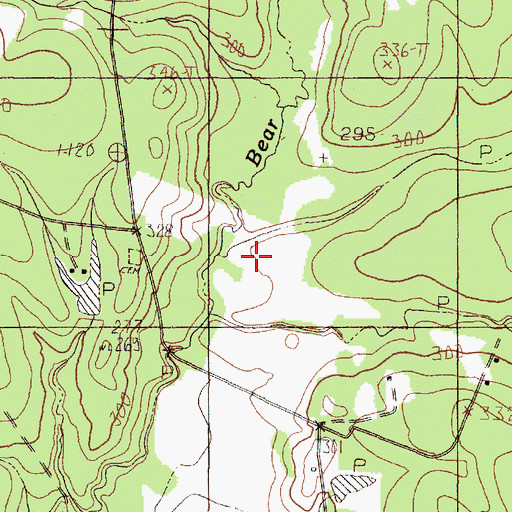 Topographic Map of Cannon Creek, TX