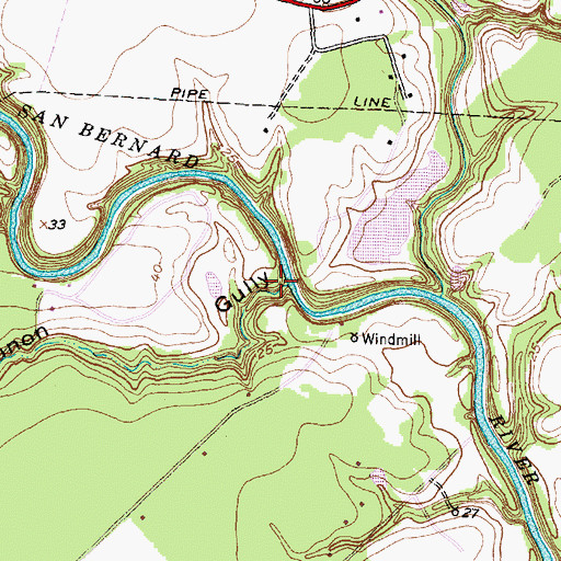 Topographic Map of Cannon Gully, TX