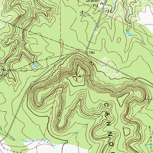 Topographic Map of Cannon Mountains, TX