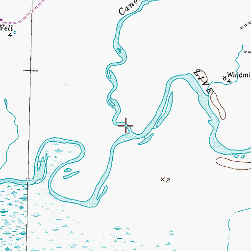 Topographic Map of Canoe Bayou, TX