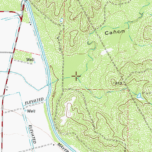 Topographic Map of Caon Chiquita, TX