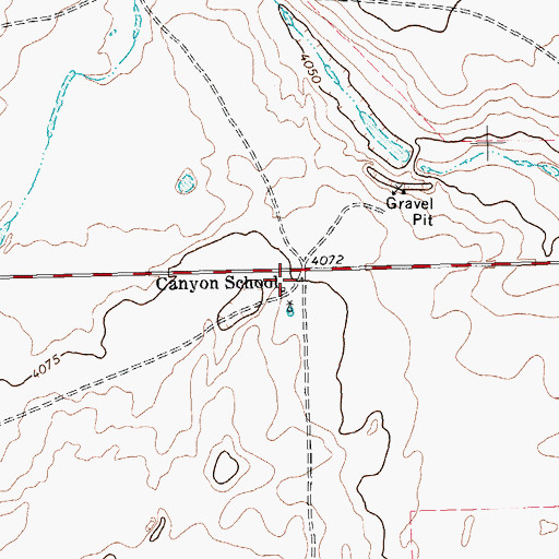 Topographic Map of Canyon School, TX