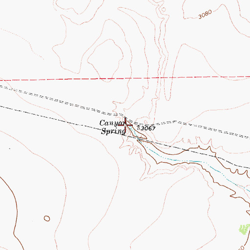 Topographic Map of Canyon Spring, TX