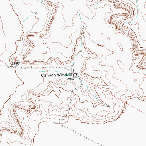 Topographic Map of Canyon Windmill, TX