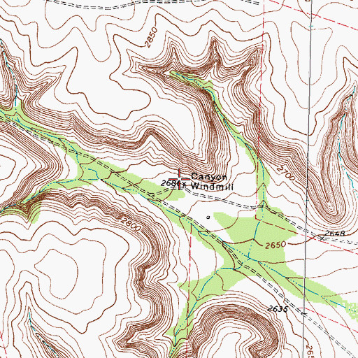 Topographic Map of Canyon Windmill, TX
