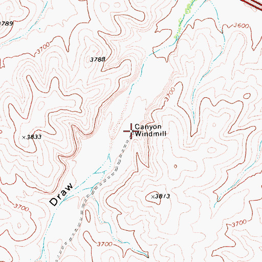 Topographic Map of Canyon Windmill, TX