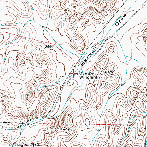 Topographic Map of Canyon Windmill, TX