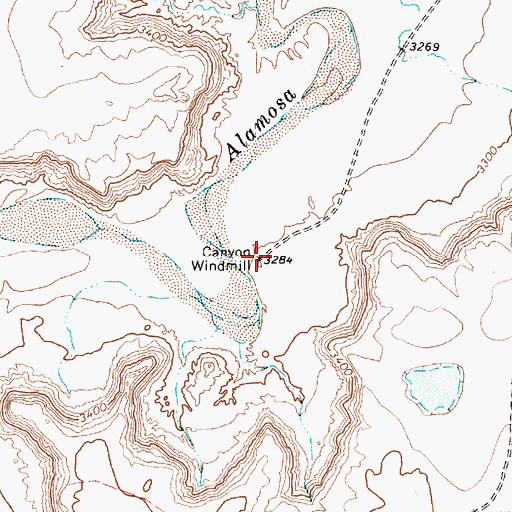 Topographic Map of Canyon Windmill, TX