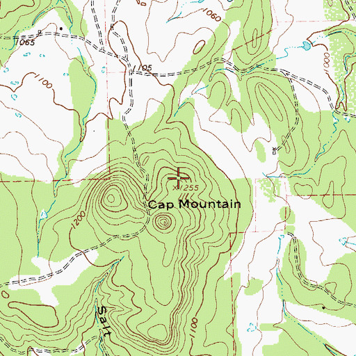 Topographic Map of Cap Mountain, TX