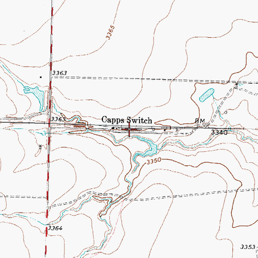 Topographic Map of Capps Switch, TX