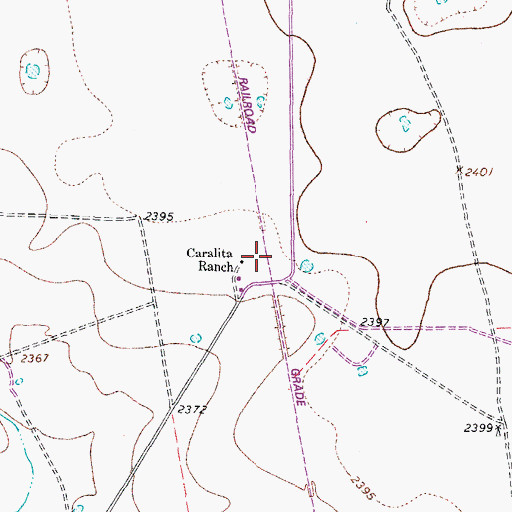 Topographic Map of Caralita Ranch, TX