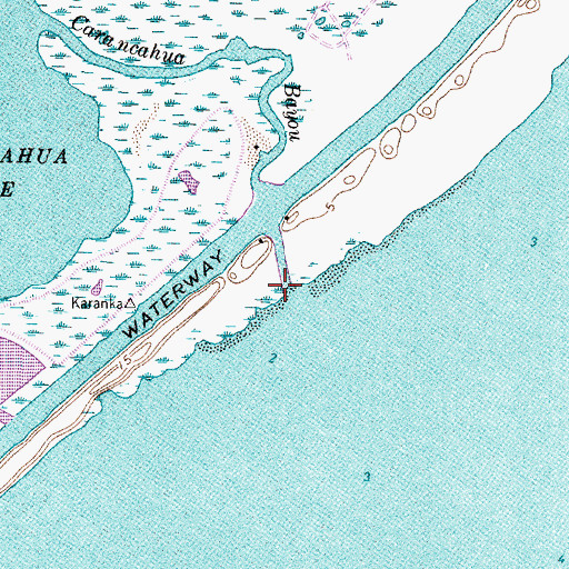Topographic Map of Carancahua Bayou, TX