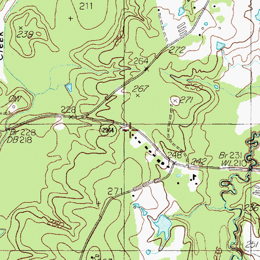 Topographic Map of Carls Chapel, TX