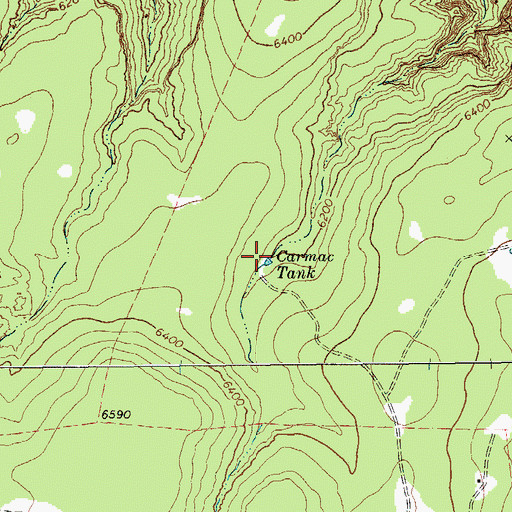Topographic Map of Carmac Tank, TX