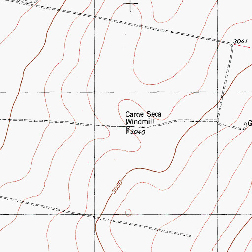 Topographic Map of Carne Seca Windmill, TX