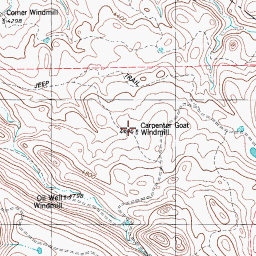 Topographic Map of Carpenter Goat Windmill, TX