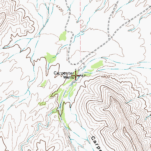 Topographic Map of Carpenter Wells, TX