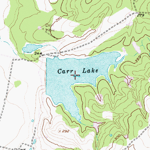 Topographic Map of Carr Lake, TX