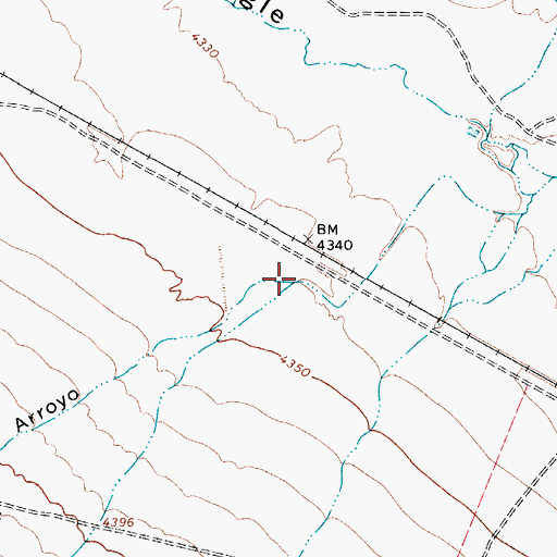 Topographic Map of Corral Arroyo, TX