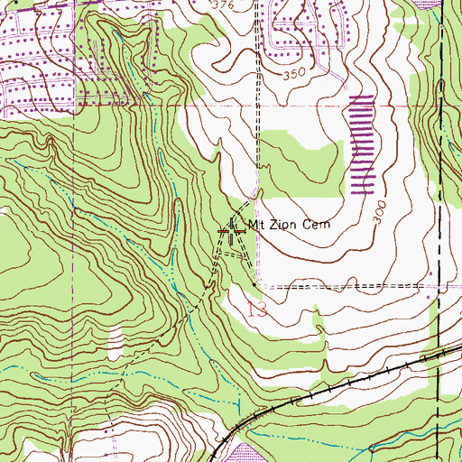 Topographic Map of Mount Zion Church (historical), AL