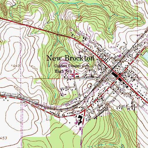 Topographic Map of New Brockton High School, AL
