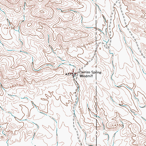 Topographic Map of Carrizo Spring Windmill, TX