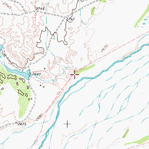 Topographic Map of Carson Creek, TX