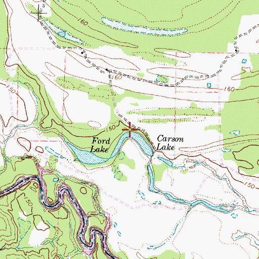 Topographic Map of Carson Lake, TX