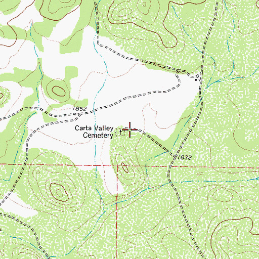 Topographic Map of Carta Valley Cemetery, TX