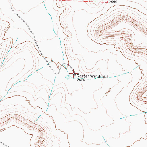 Topographic Map of Carter Windmill, TX