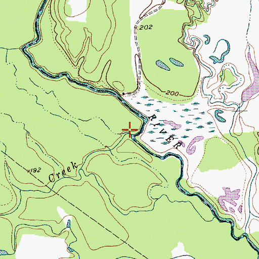 Topographic Map of Carters Creek, TX