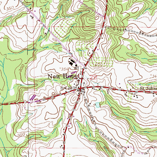 Topographic Map of New Hope Baptist Church, AL