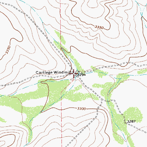 Topographic Map of Cartledge Windmill, TX