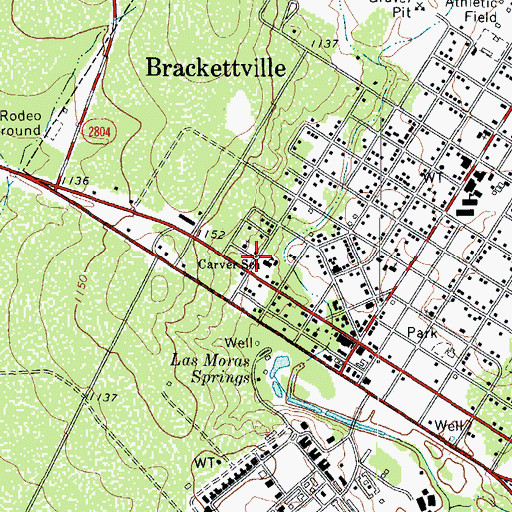 Topographic Map of Carver School, TX