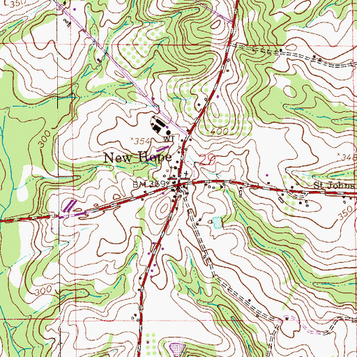 Topographic Map of New Hope School (historical), AL