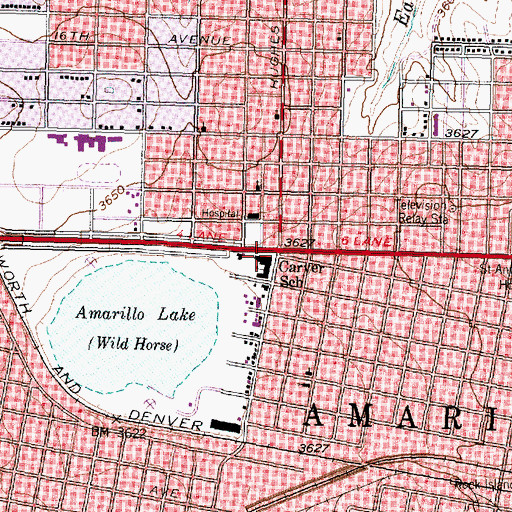 Topographic Map of Carver School (historical), TX